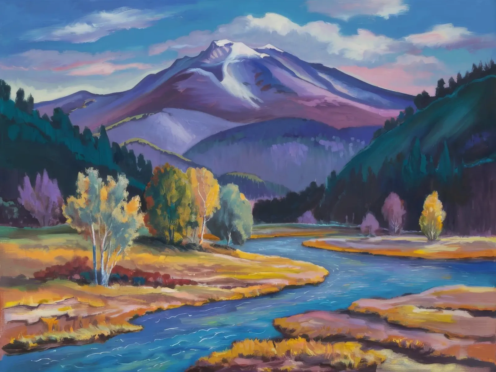 Azure River Journey canvas with Floater frame by Radiance Landscape