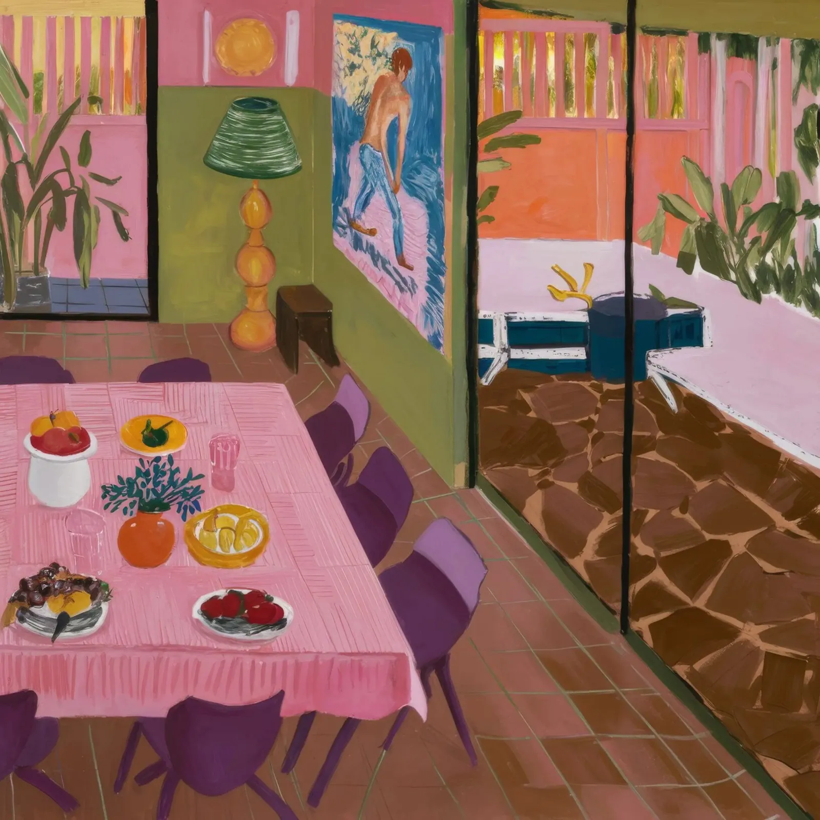 Gedempte eetkamer Vista acryl van Opal Strokes