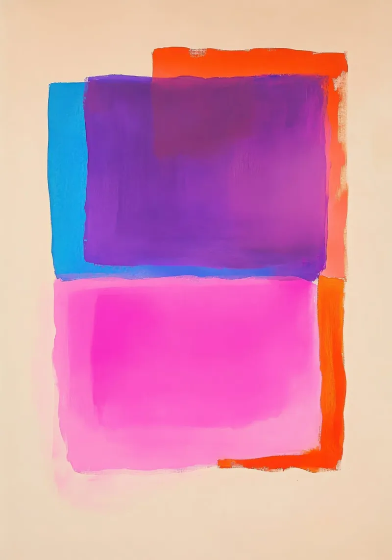 Campo di colori surreali in viola, rosa e arancione plexiglass da Euphoria Theresa