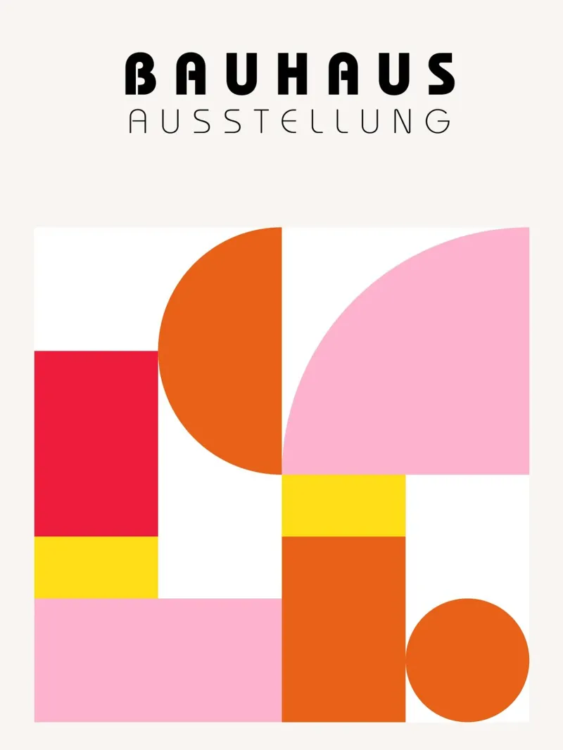 Poster Bauhaus Arancione Rosa - Grafica geometrica poster da Casa Calm