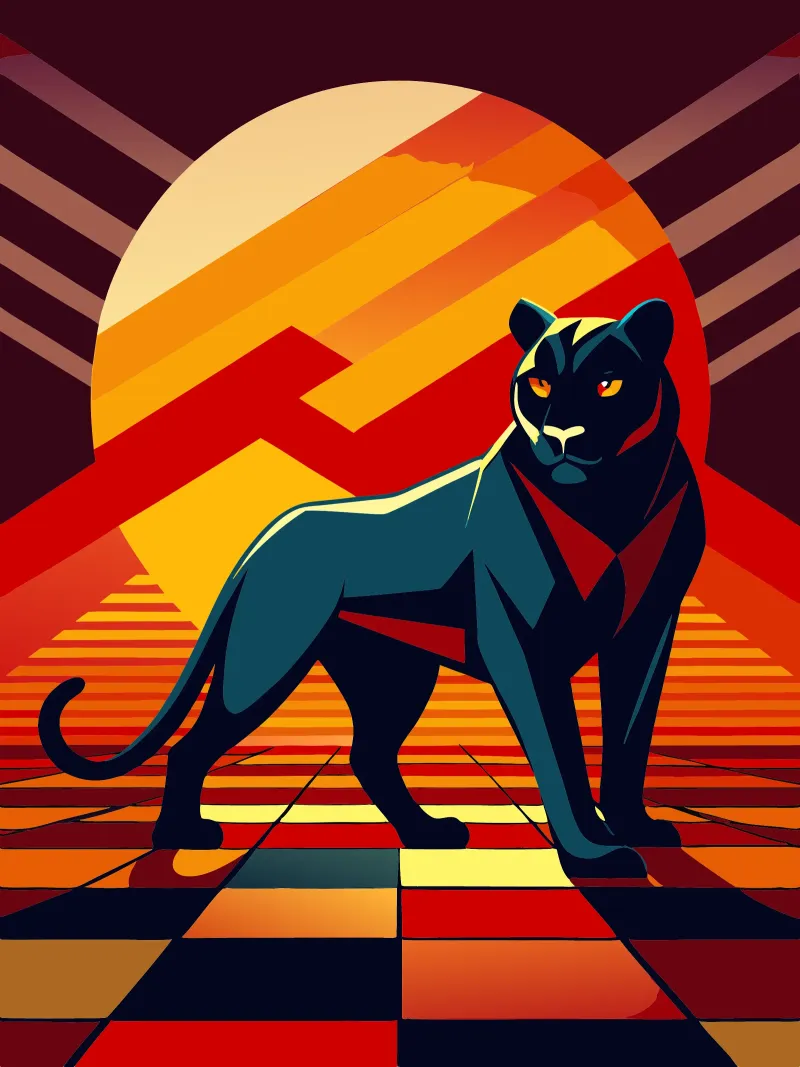 schwarzer panther vektor kunst zeichnung Hahnemühle von alghonee