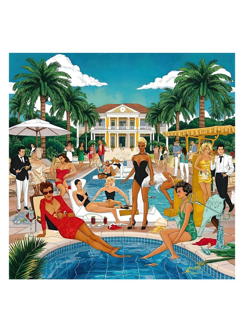 smart aarons Party Pool pellicola backlit da Slim Aarons Vintage
