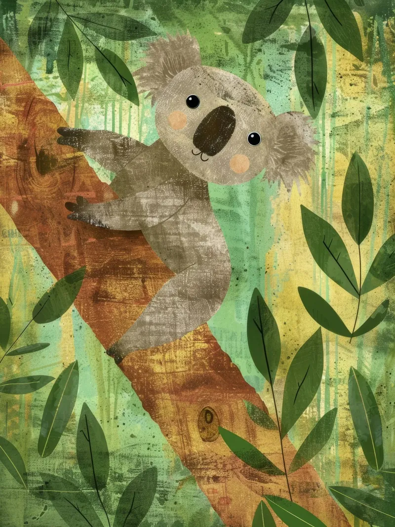 Coccole di Koala nella foresta pellicola backlit da DesignDoodle
