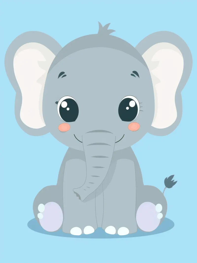 Majestätischer Elefant mit blauem Hintergrund Hahnemühle von DesignDoodle