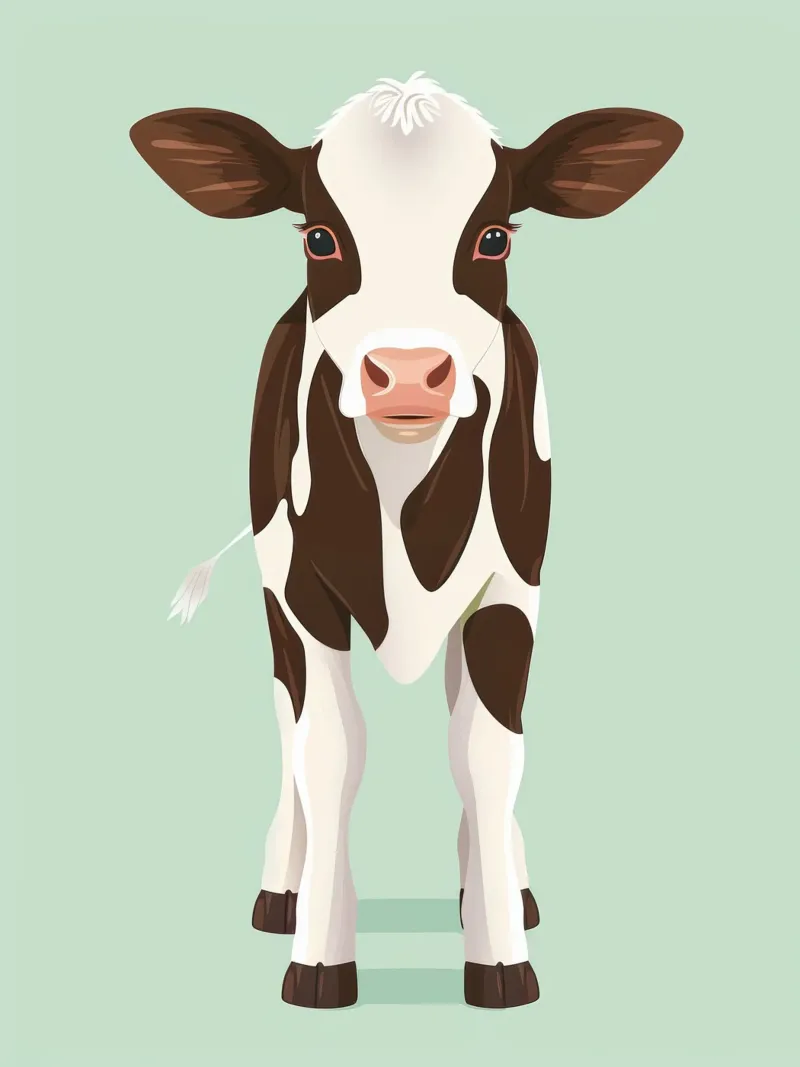 charming cow design with a playful gaze canvas by DesignDoodle