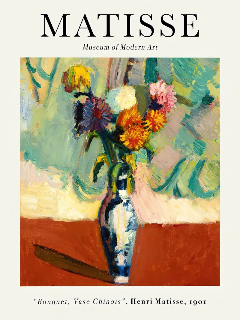 Bouquet di vasi cinesi Matisse 1901 pellicola backlit da Jam Poster