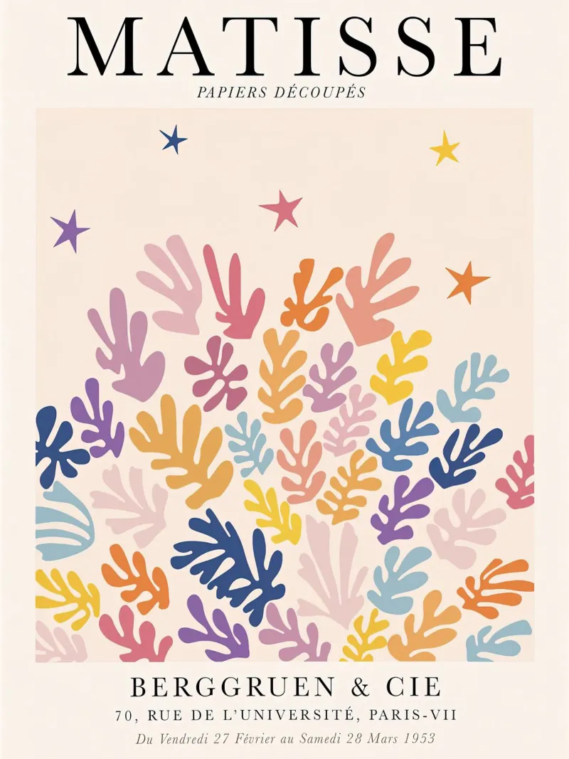 Matisse Farbenfrohe Botanische Kunst 1953 Poster mit Aluminium Rahmen von Jam Poster