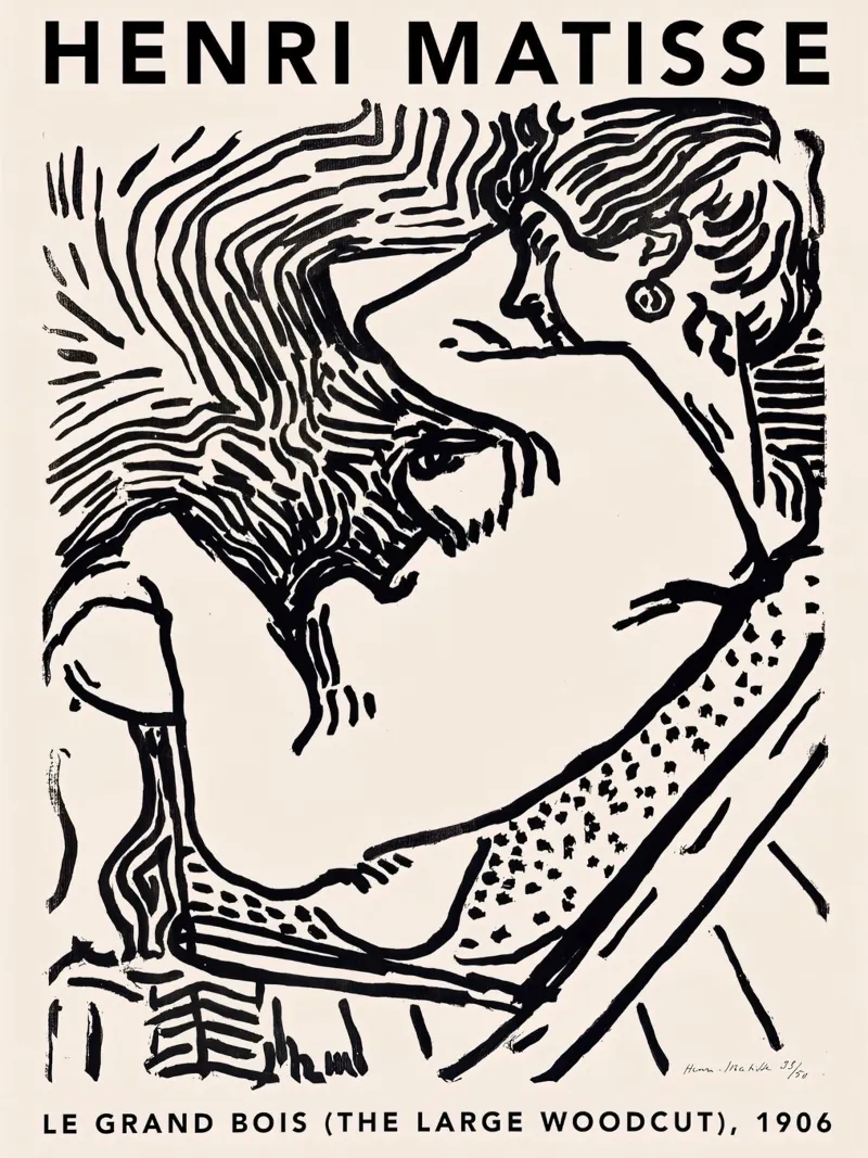 Matisse Groot bos 1906 canvas met Baklijst van Jam Poster