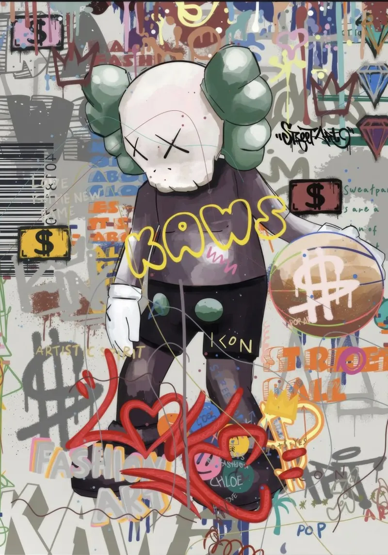 KAWS Character in Graffiti Art metacrilato de Nando Art