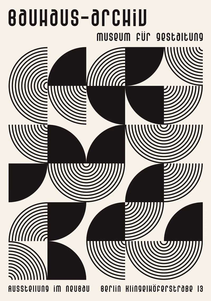 cerchi concentrici linee curve forme geometriche poster da Bacsic design