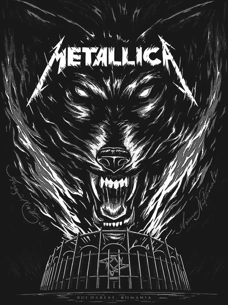 metallica band art alluminio dibond da vanhesling