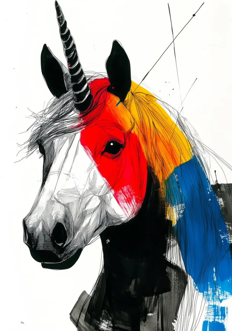Unicornio arco iris metacrilato de Justyna Jaszke JBJart