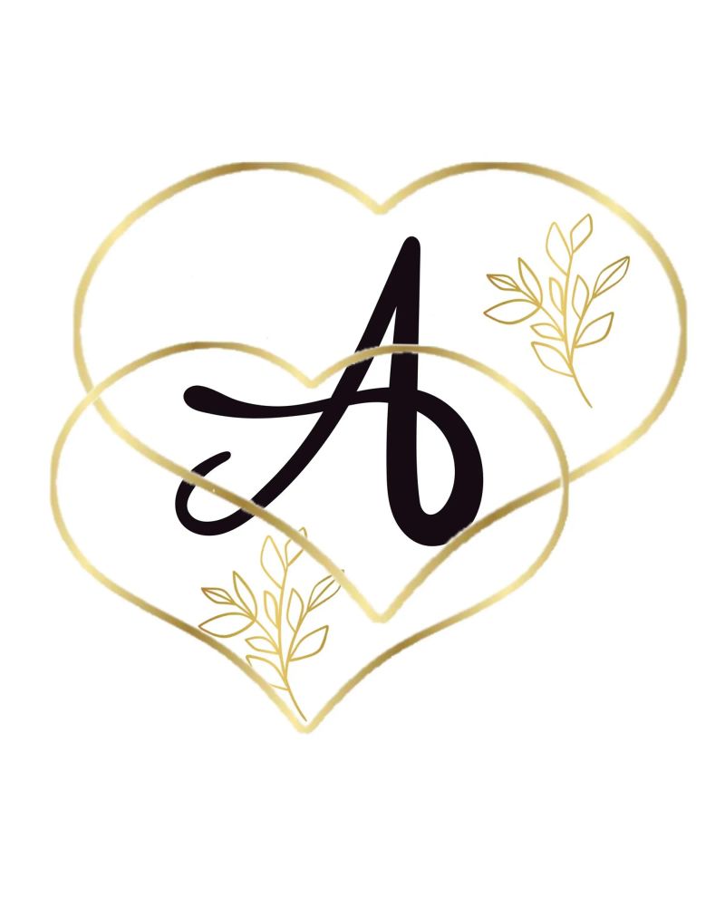 Poster con monogramma Golden Heart A - Decorazione da parete minimalista con pellicola backlit da nsbdesign