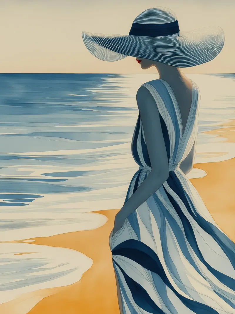 Donna sulla spiaggia pellicola backlit da Imagine