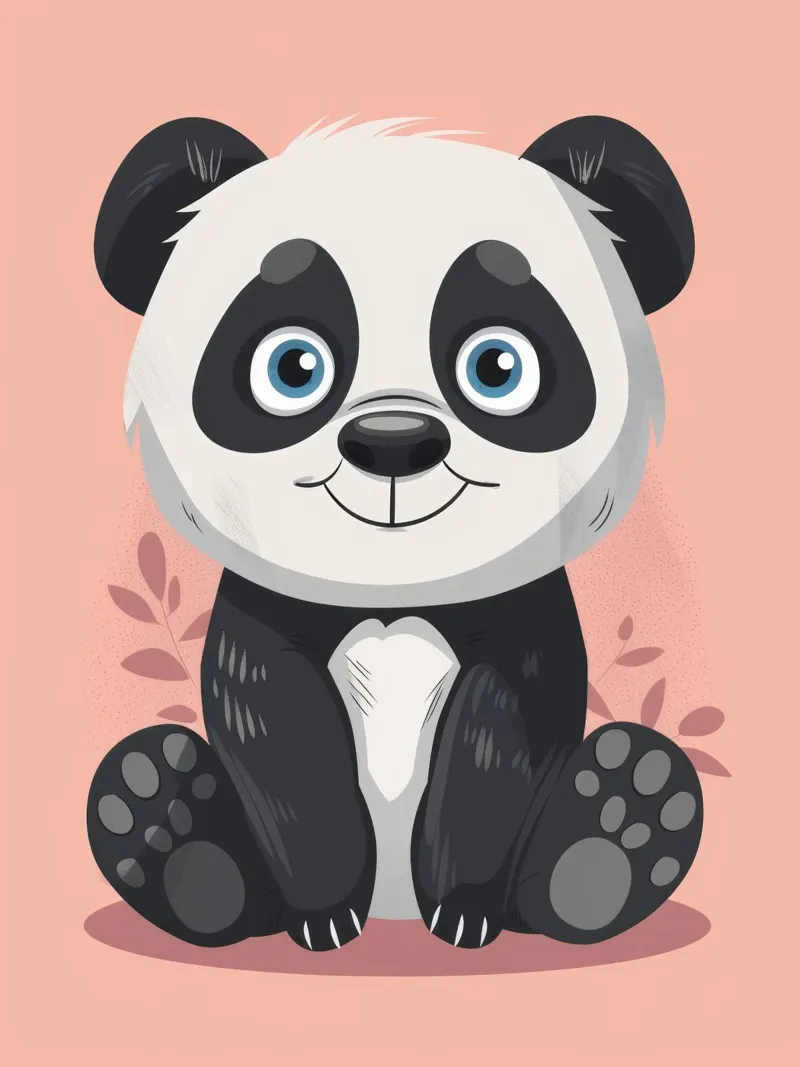 Panda sorridente con caratteristiche morbide pellicola backlit da DesignDoodle