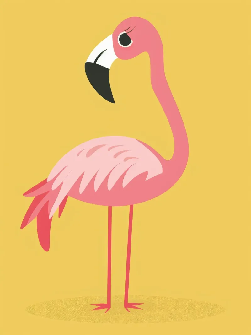 Eleganter Flamingo in zartem Rosa Hahnemühle von DesignDoodle