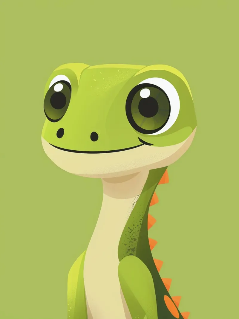 Friendly Gecko with Big Eyes and Bright Colors canvas by DesignDoodle
