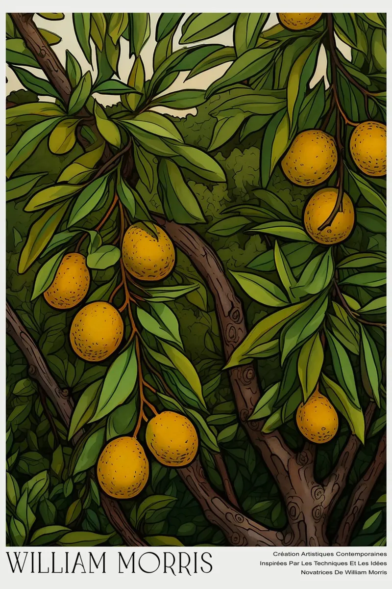 Frutto botanico dell'arancio illustrato poster con telaio in plastica da Turner Kyle