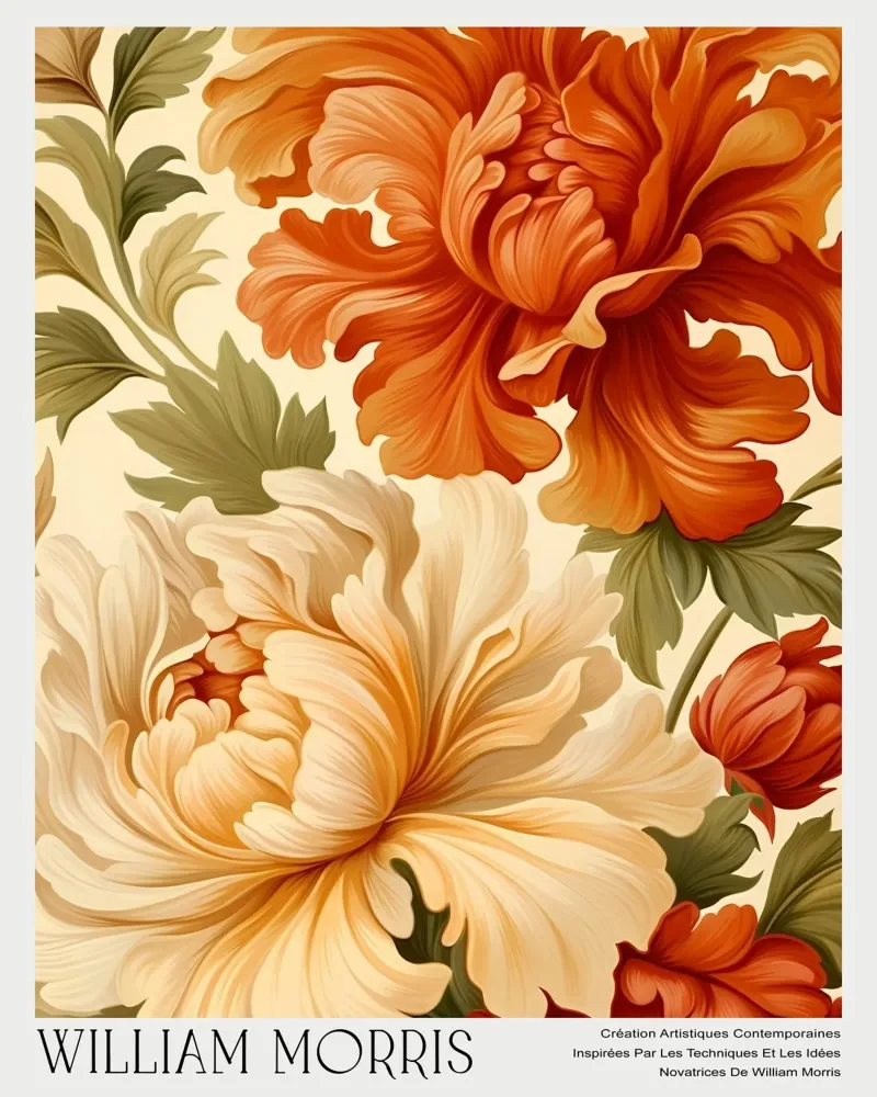 Fiori di peonia poster con telaio in plastica da Turner Kyle