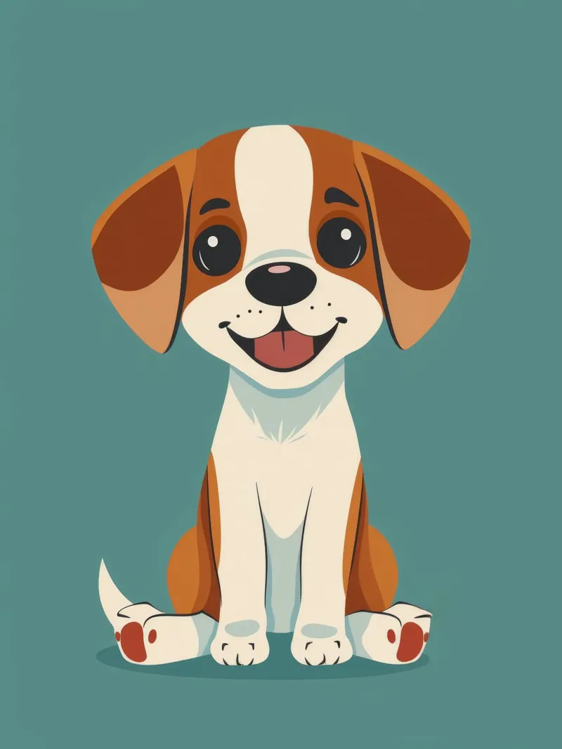 Cucciolo carino e allegro con un grande sorriso e un atteggiamento giocoso carta hahnemühle da DesignDoodle