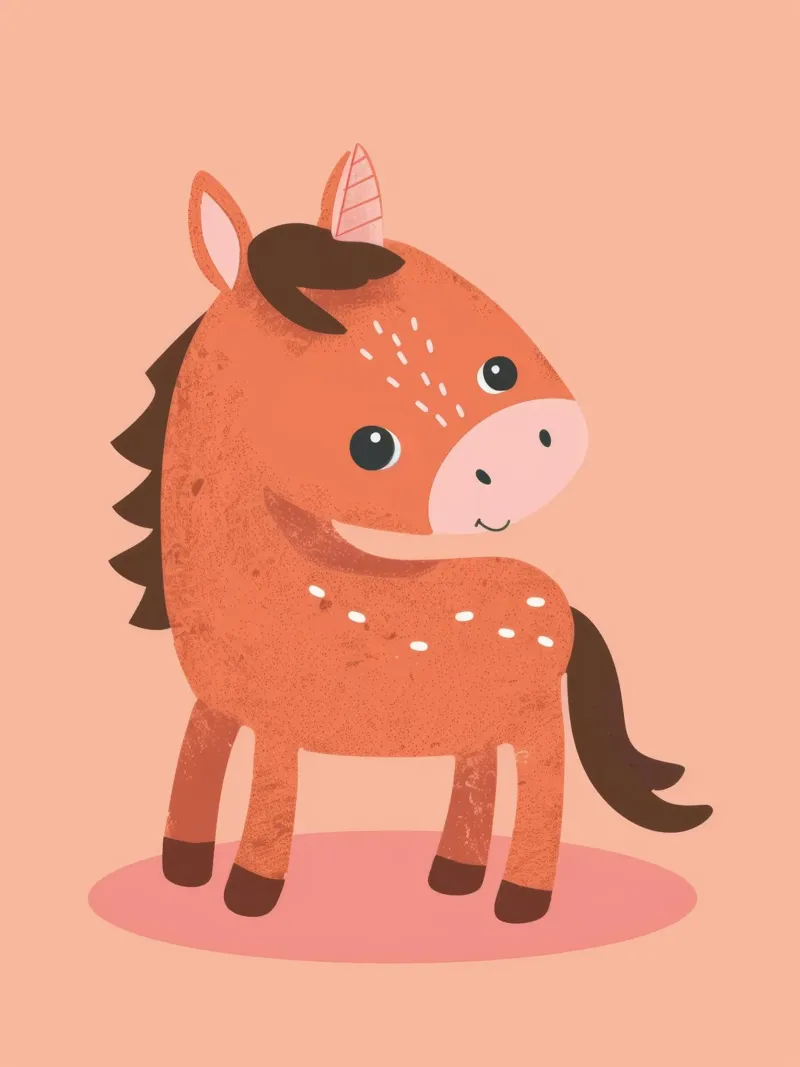 Whimsical Illustration of a Cute, Friendly Horse acrylic glass by DesignDoodle
