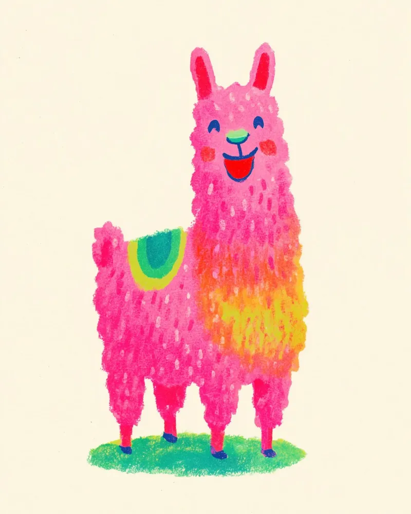 Llama Loves Pink backlit film by Carinaprint