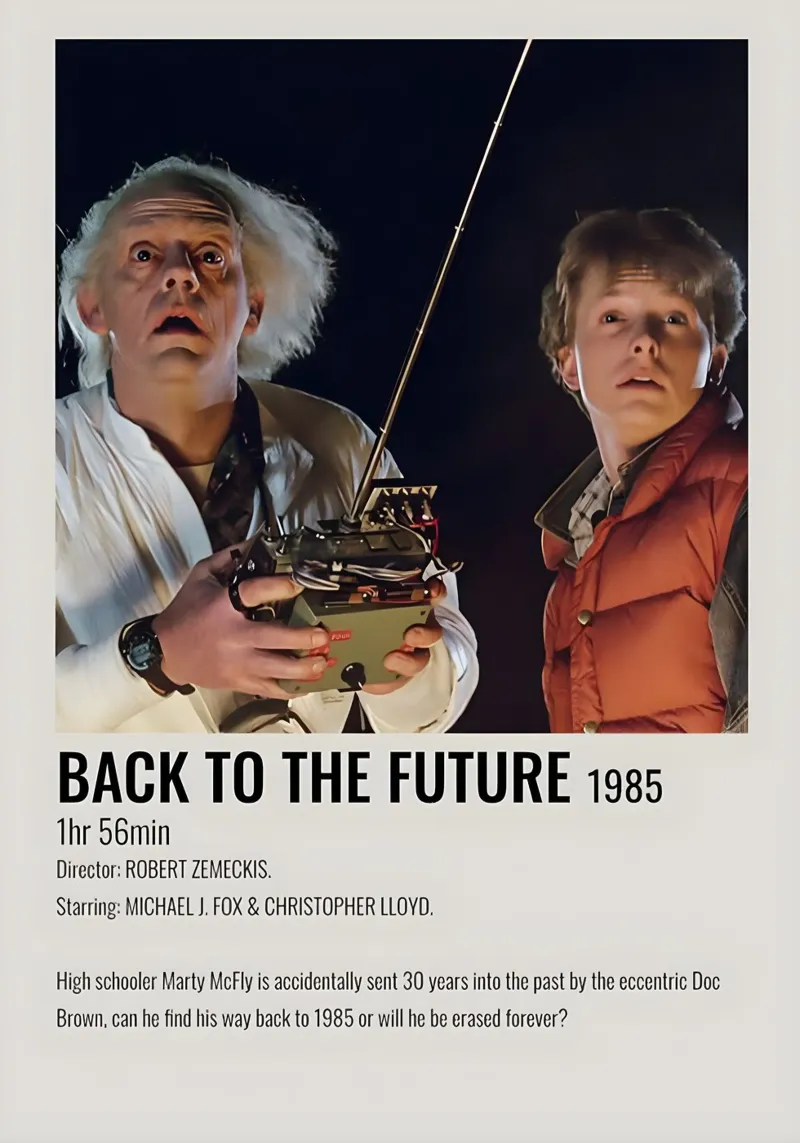 BACK TO THE FUTURE 1985 pellicola backlit da MVFminimalist