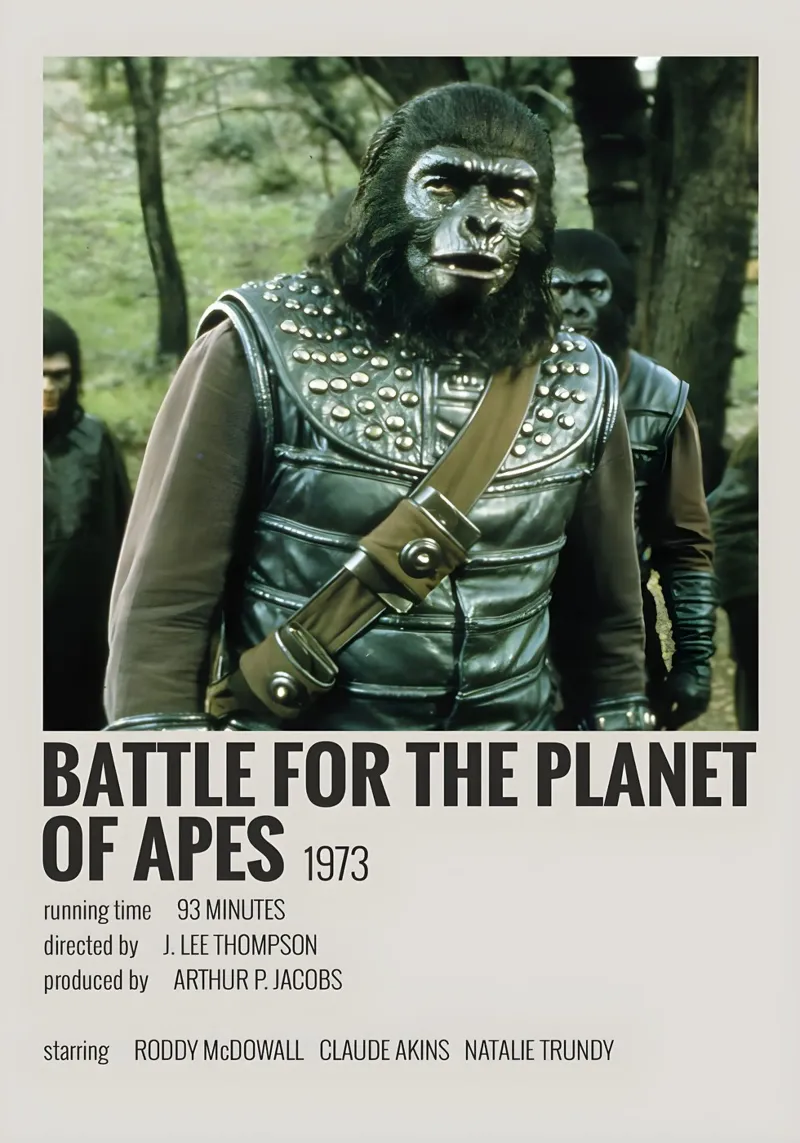 BATTLE FOR THE PLANET OF APES 1973 poster da MVFminimalist