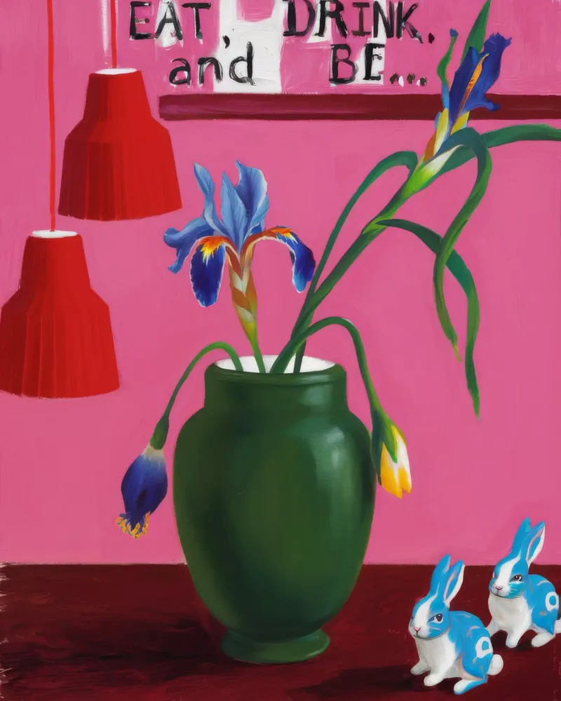 Verdeggiante fioritura festiva poster con telaio in alluminio da Opal Strokes