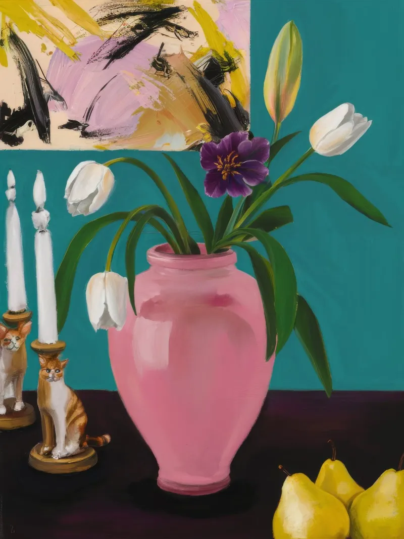 Tulipán Cerise Limones aluminio dibond de Opal Strokes