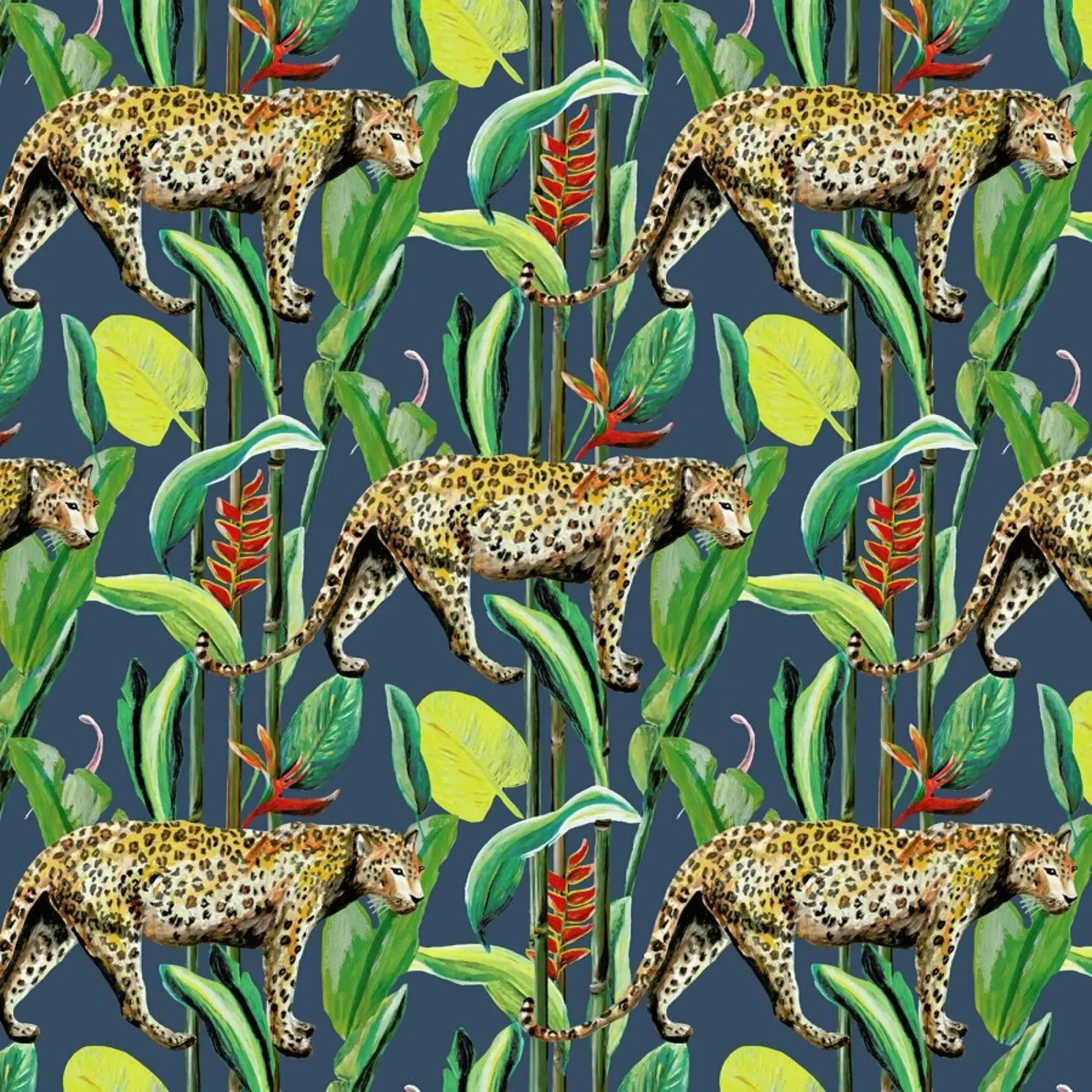 Wild Jungle Stories Panter poster con telaio in plastica da Femke Zwaan