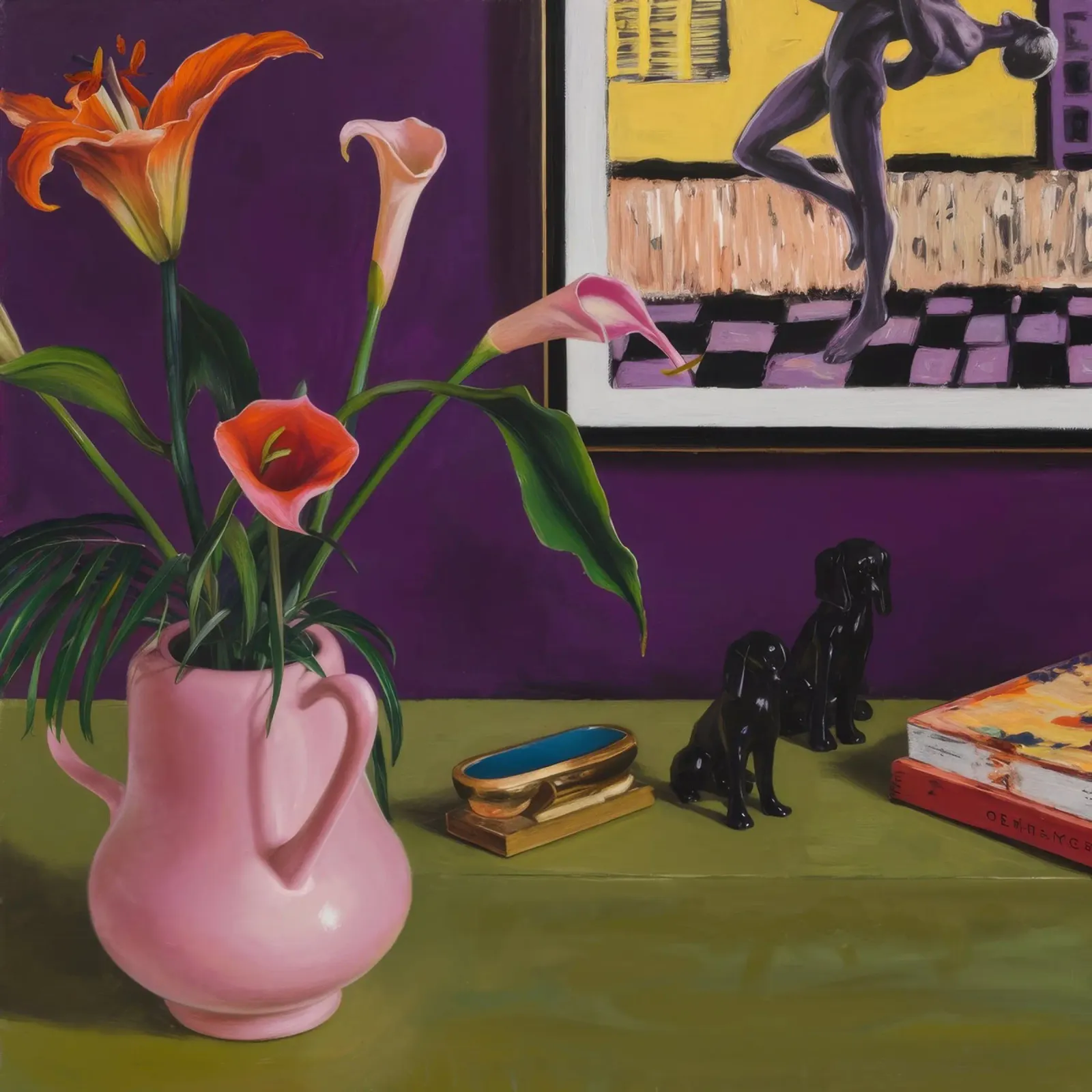 Cerise Lily Canines alluminio dibond da Opal Strokes