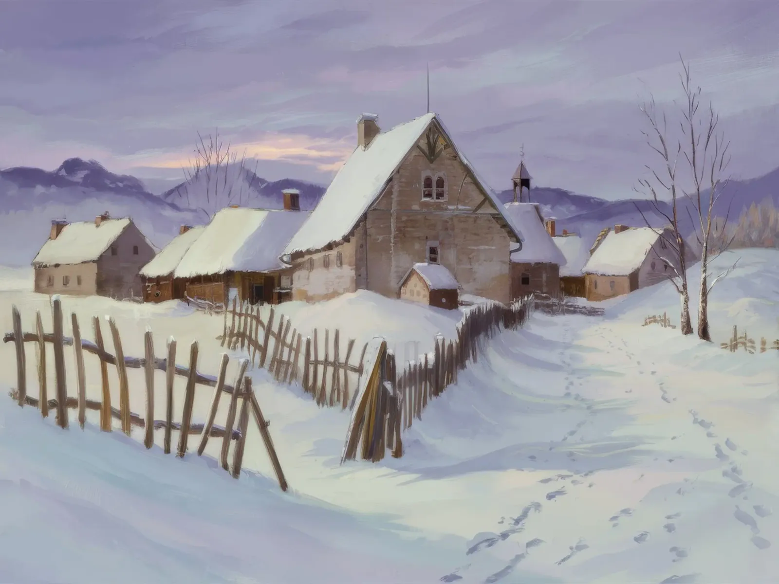 Cascina Snowbound Pace pellicola backlit da Radiance Landscape