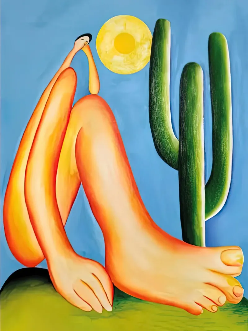 Cactus signora Tarsila do Amaral poster con telaio in plastica da ART BEST