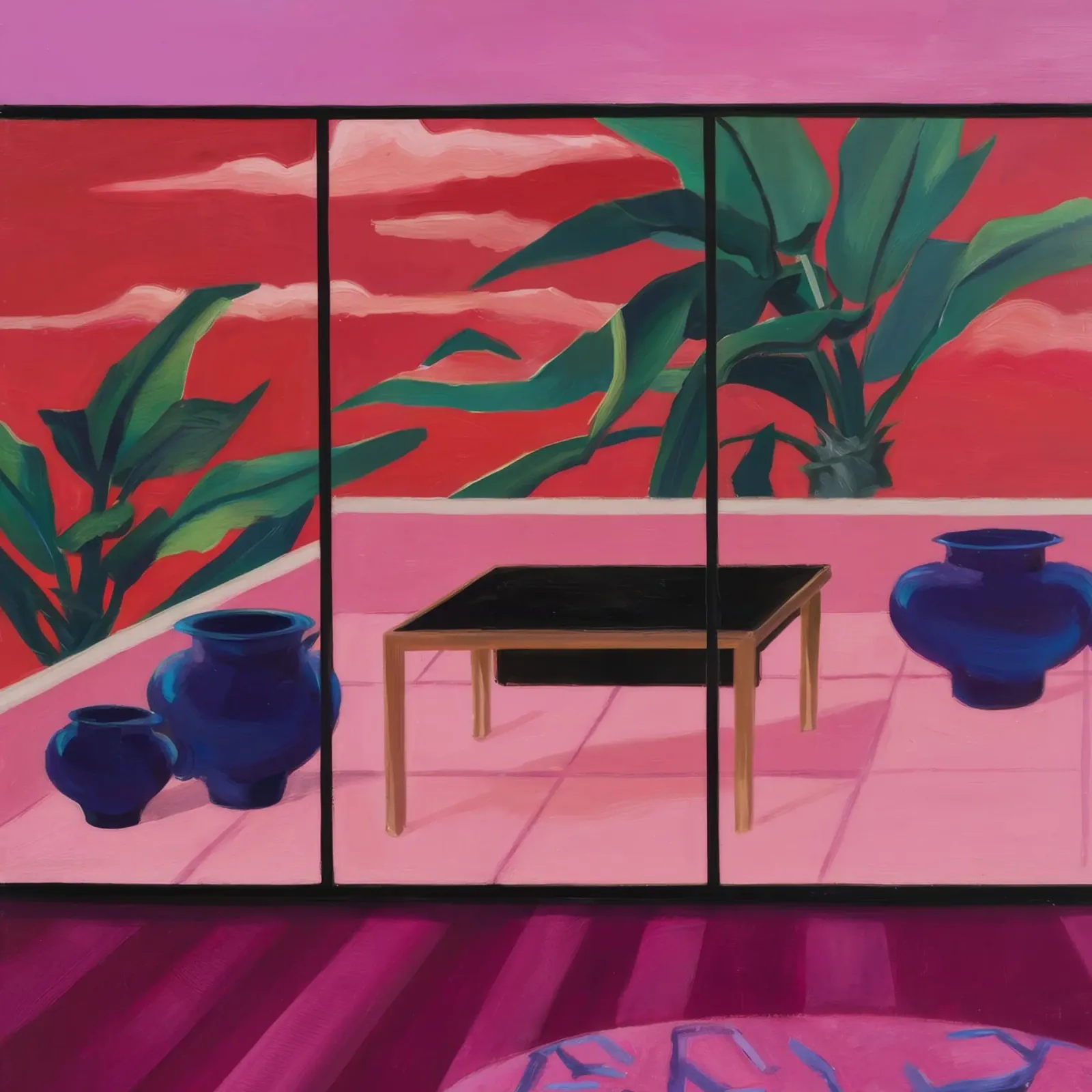Roseate Leafy Vista poster con telaio in legno da Opal Strokes