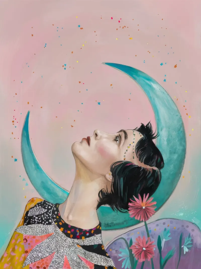 Lunar Glow Contemplation hahnemühle by Vivid Reverie