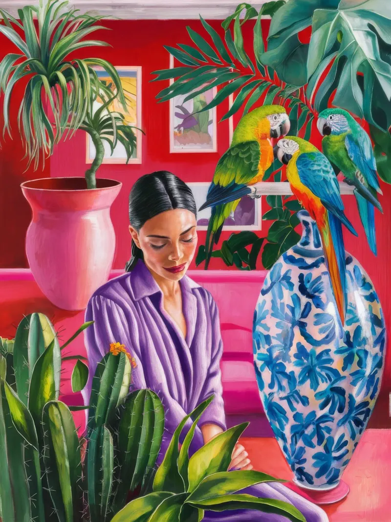 Crimson Tropics Dream canvas by Infinite Chroma