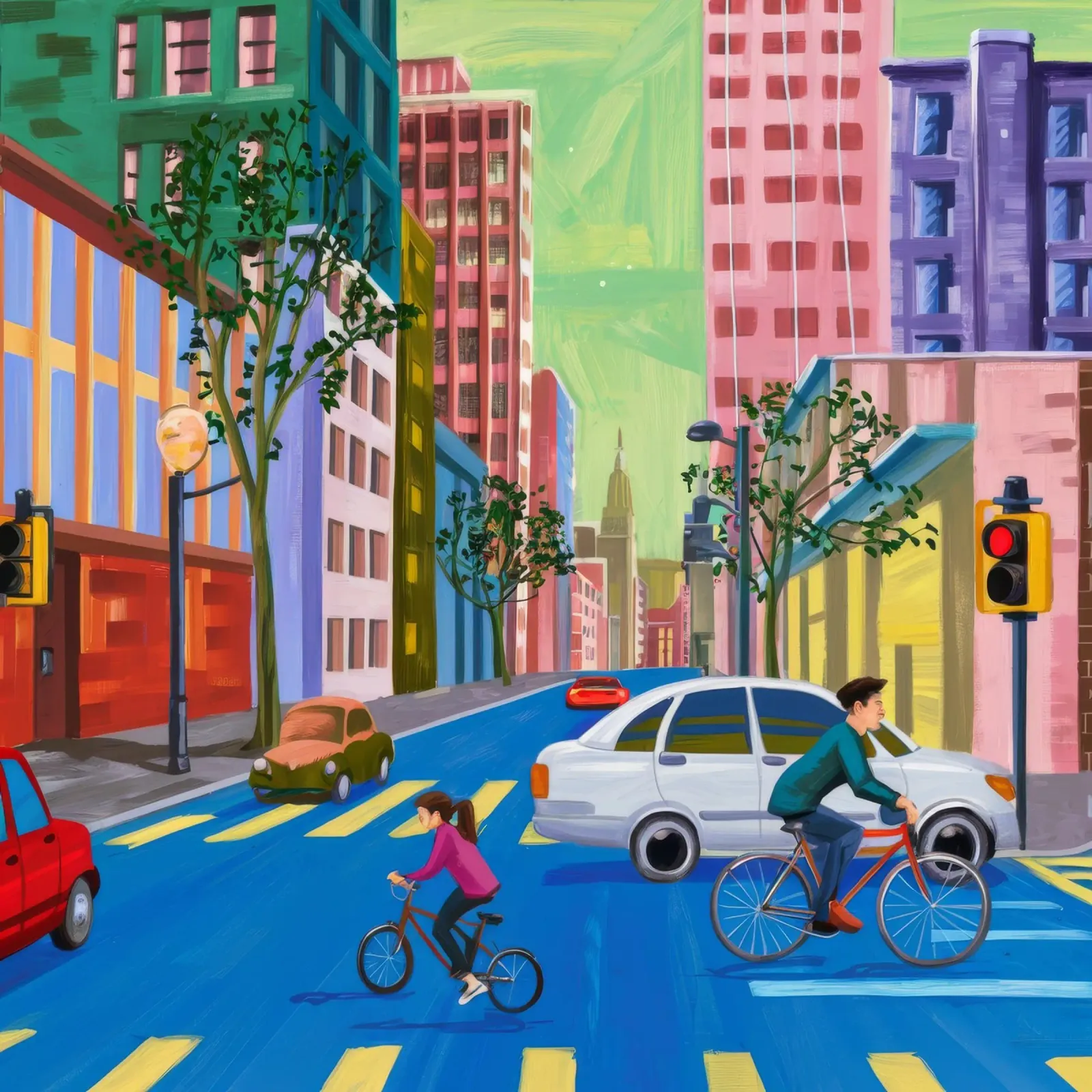 Stadsfietser Waas canvas met Baklijst van Silk Palette