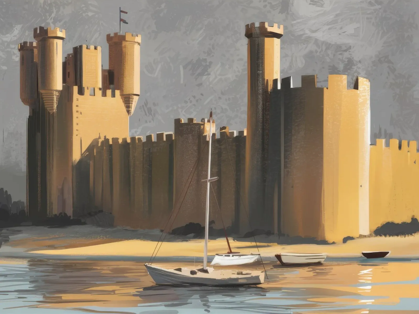 Fortezza sul mare tela da Silk Palette