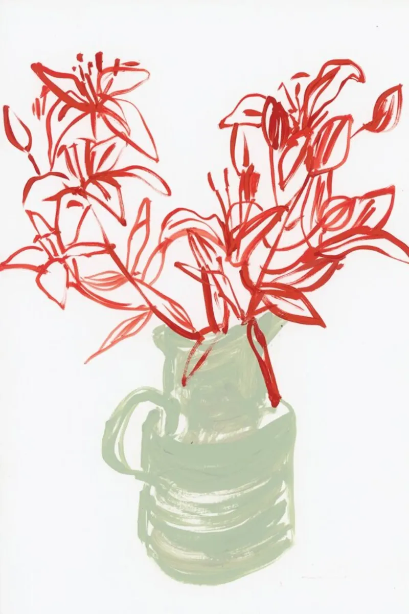 Lillies In A Green Vase pellicola backlit da Sonia Brittain