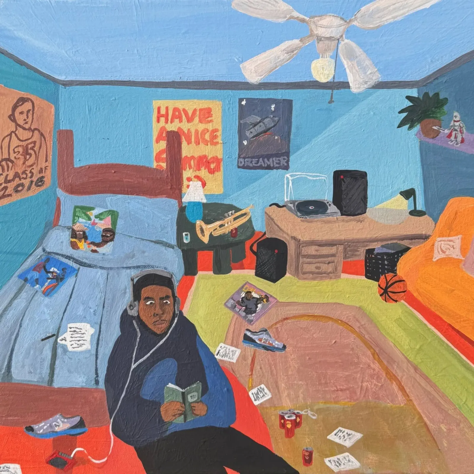 D2x Boy In The Blue Hoodie poster with plastic frame by Band Merch