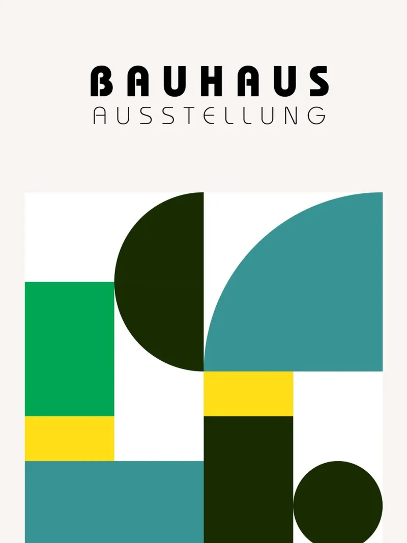 Mostra Bauhaus - Poster geometrico a colori moderno poster con telaio in plastica da Casa Calm