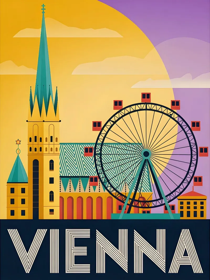 Wenen vintage reisposter acryl van Vintage Travel Art