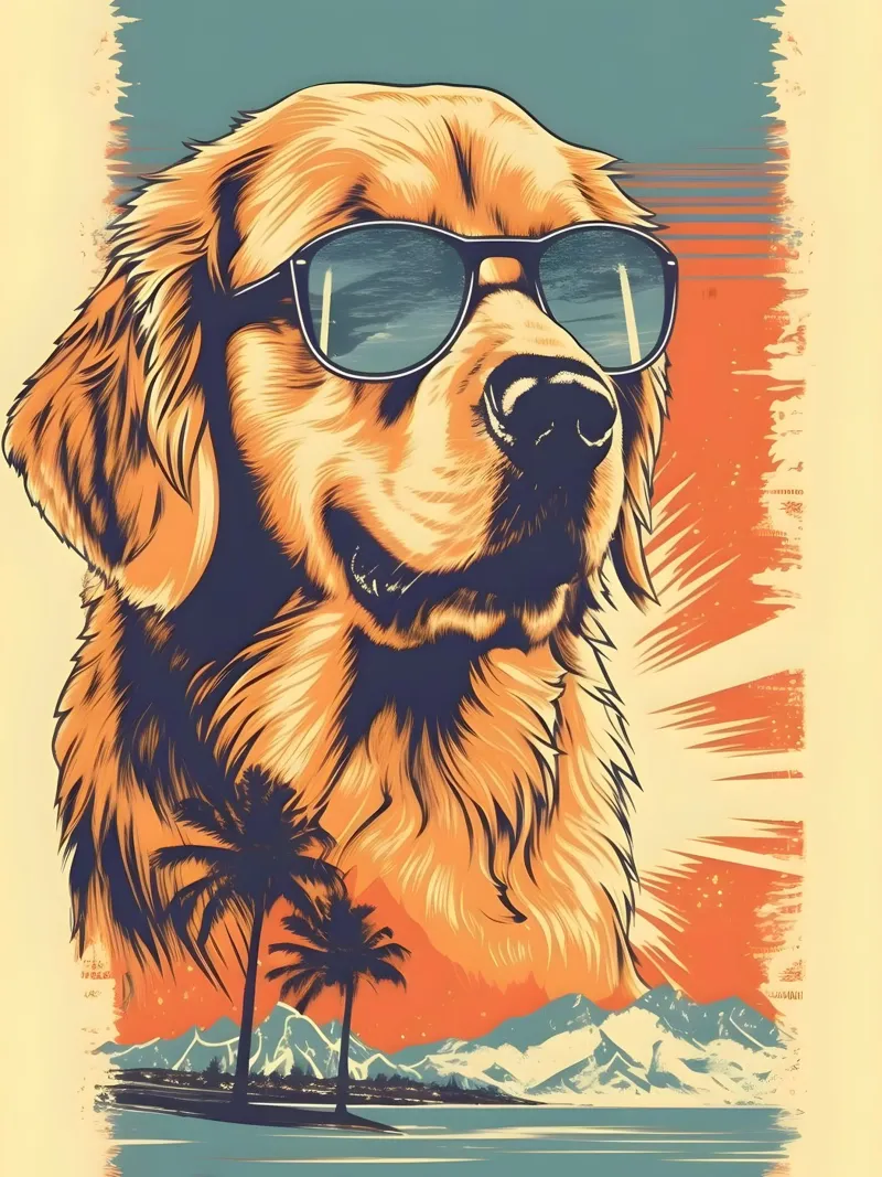 Labrador con occhiali da sole pellicola backlit da WILD ART