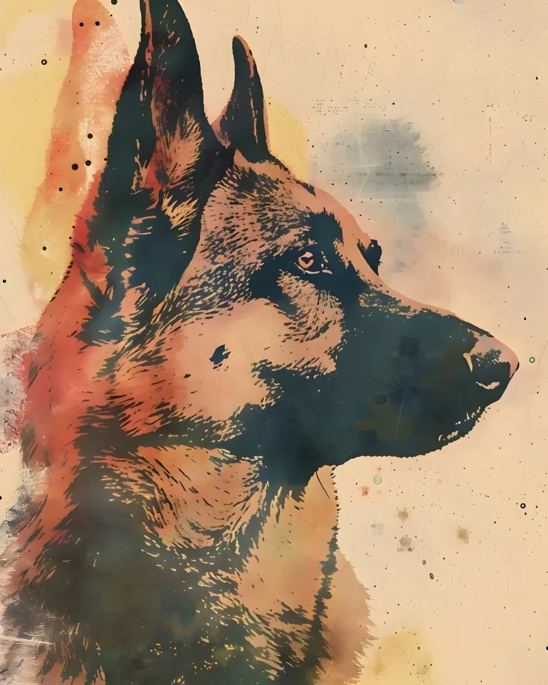 Herder vintage kunst canvas met Baklijst van WILD ART