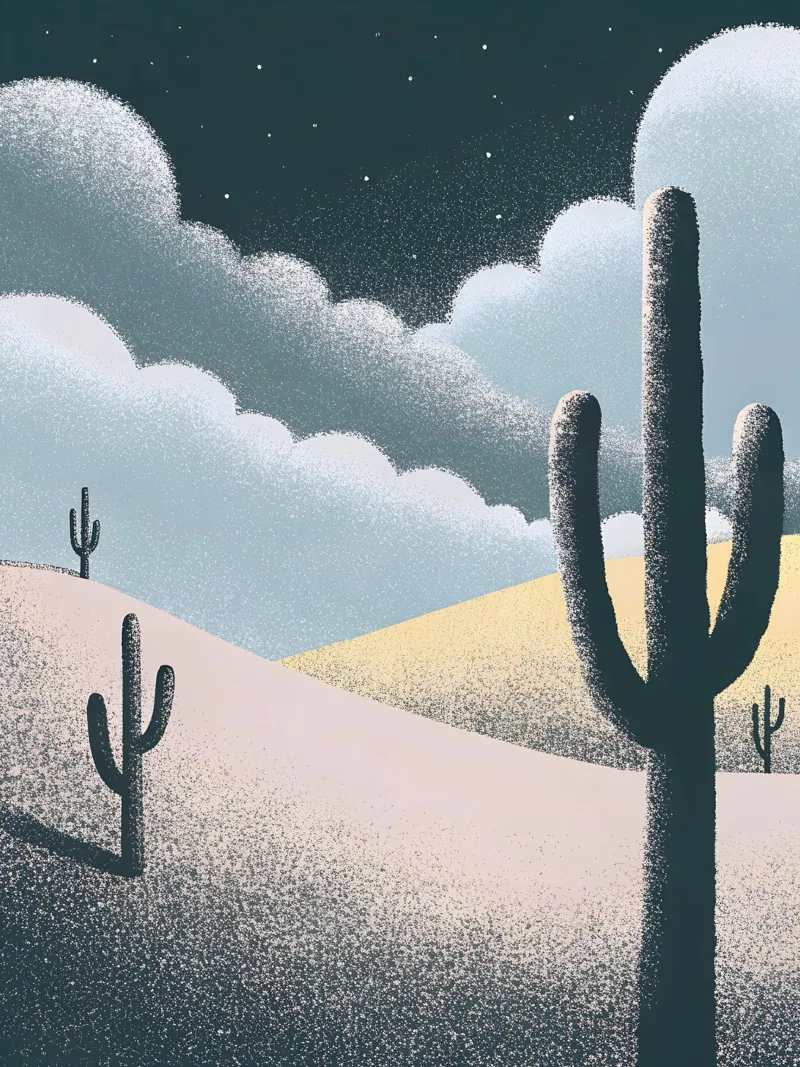 Piante cactus nel deserto carta hahnemühle da SOUL SHOP