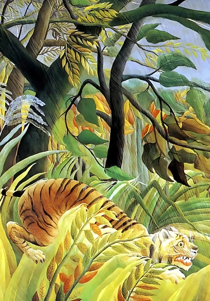 Tigre in una tempesta tropicale di Henri Rousseau pellicola backlit da tokovictory
