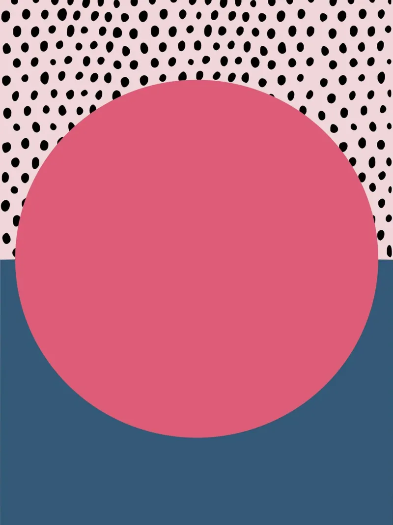 Bauhaus Pop - Grande cerchio con sfondo a motivi poster con telaio in legno da Casa Calm
