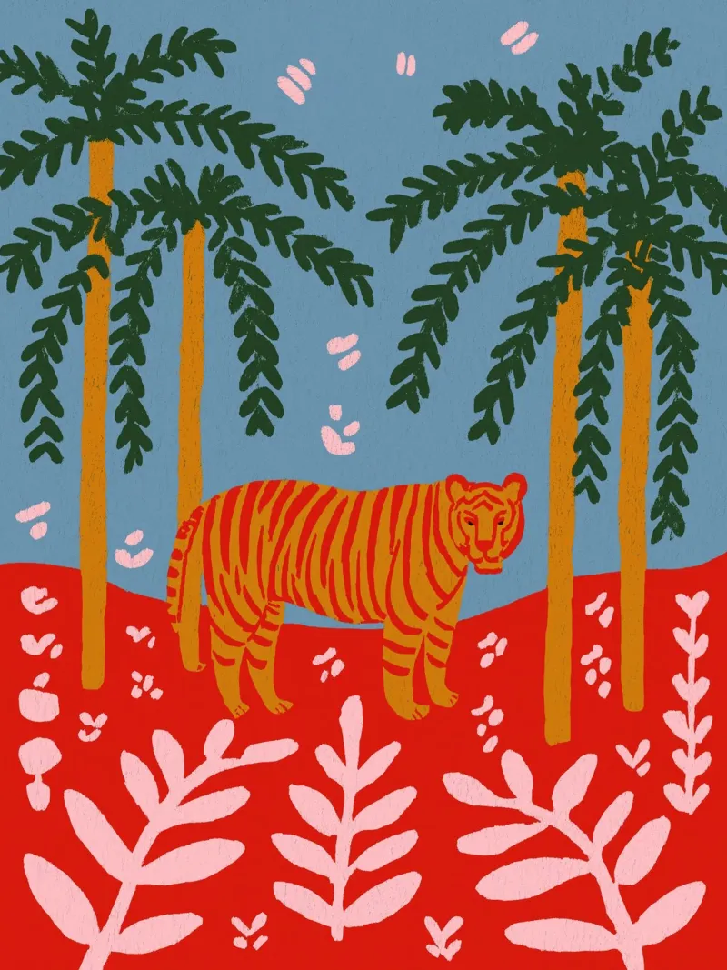 Tiger Under Palms pellicola backlit da treechild