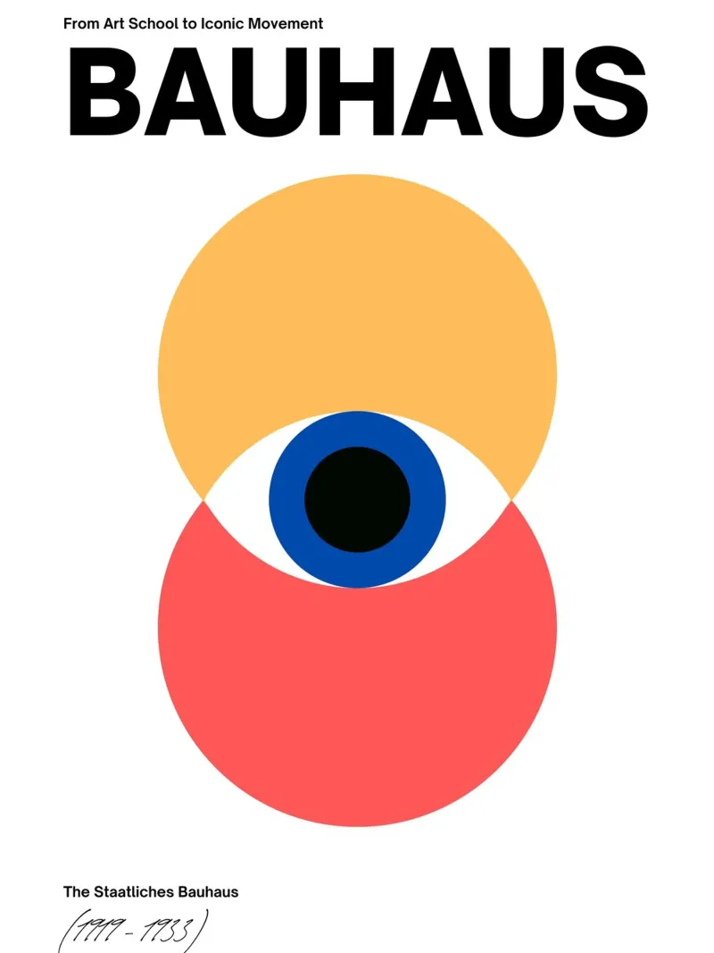 Bauhaus Eye - Abstract geometry in red and yellow backlit film by Casa Calm